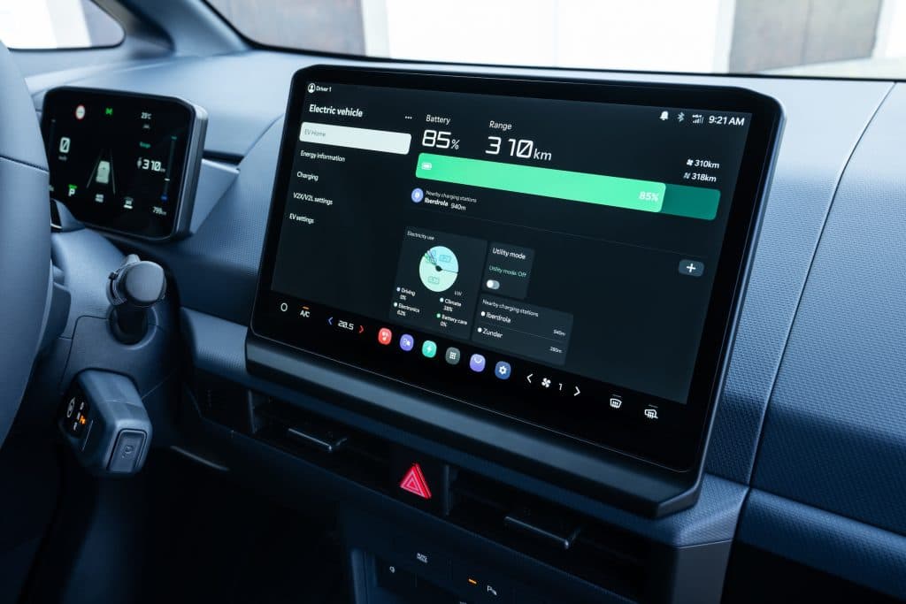 Infotainmentsystem i KIa PV5 Passenger.